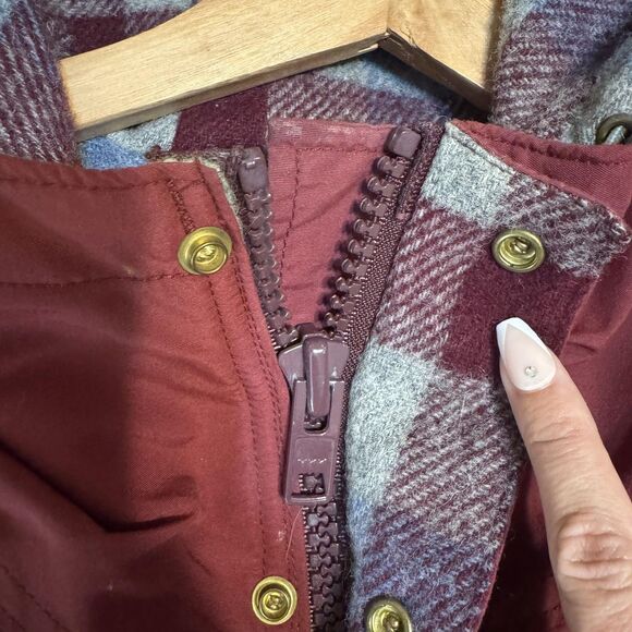 Vintage L.L. Bean Baxter State Parka Womens Large Burgundy Wool Lined USA 90s - Picture 8 of 10